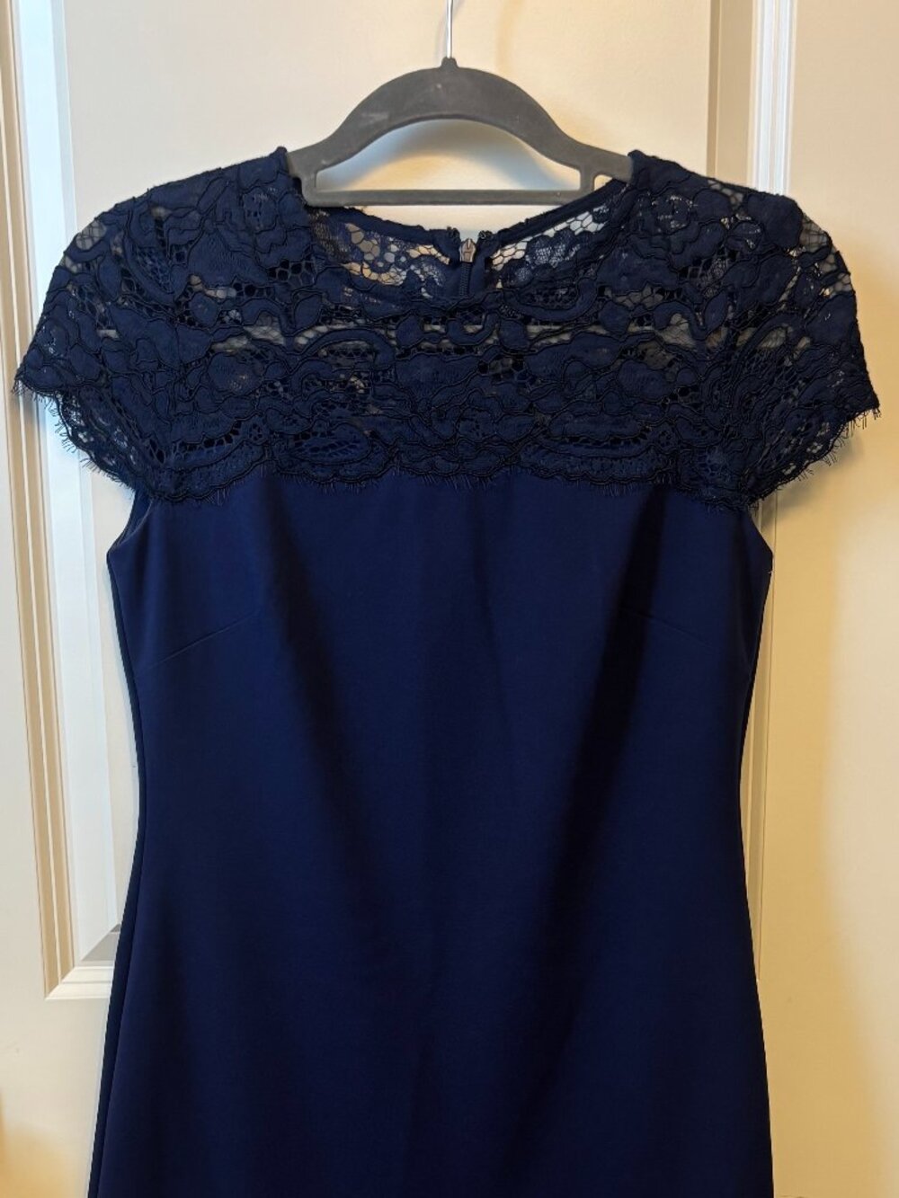 Lauren Ralph Lauren Navy Lace Yoke Dress | Size 0P